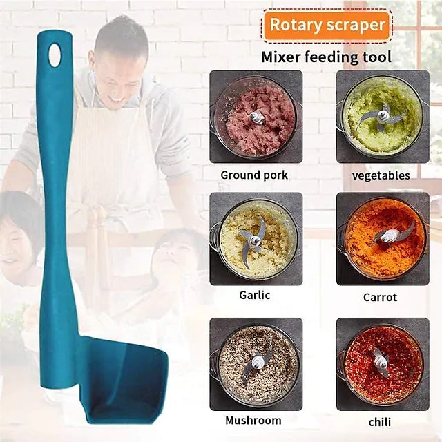 2-Pack: Rotary Scraper Rotating Spatula Scooping Portioning Food Processor Kitchen Tools & Gadgets - DailySale