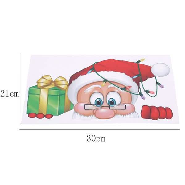 2-Pack: Santa Claus Elk Shop Hotel Christmas Window Double Sided Glass Sticker Furniture & Decor - DailySale