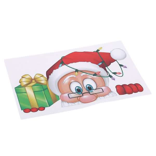 2-Pack: Santa Claus Elk Shop Hotel Christmas Window Double Sided Glass Sticker Furniture & Decor - DailySale