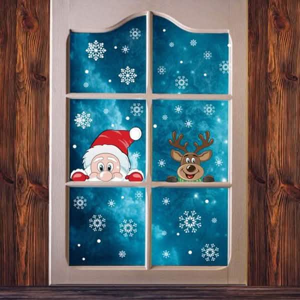 2-Pack: Santa Claus Elk Shop Hotel Christmas Window Double Sided Glass Sticker Furniture & Decor - DailySale