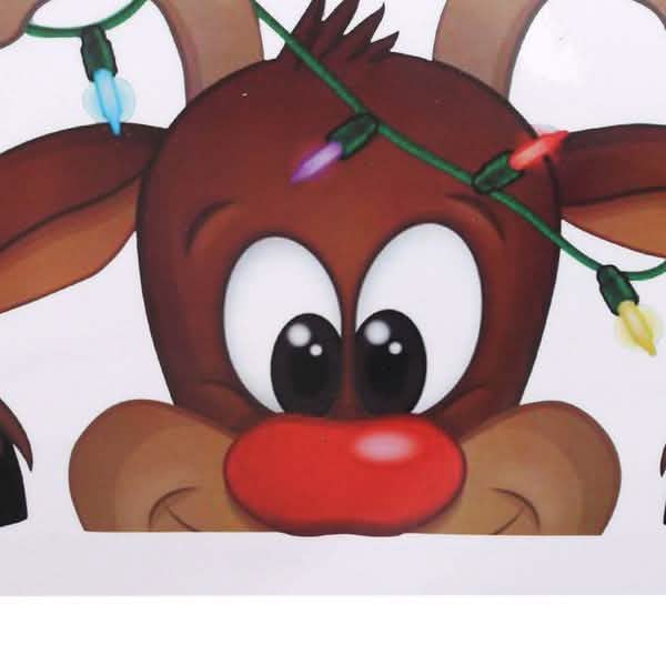 2-Pack: Santa Claus Elk Shop Hotel Christmas Window Double Sided Glass Sticker Furniture & Decor - DailySale