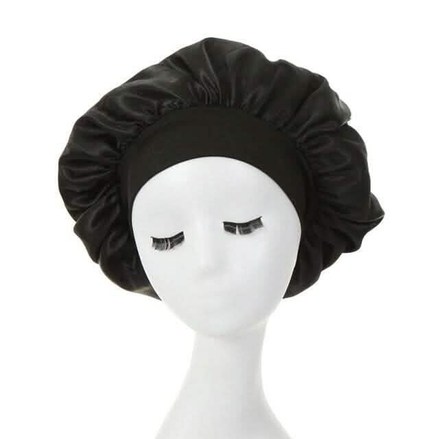 2-Pack: Satin Sleep Bonnet for Curly Hair Women's Shoes & Accessories Black - DailySale