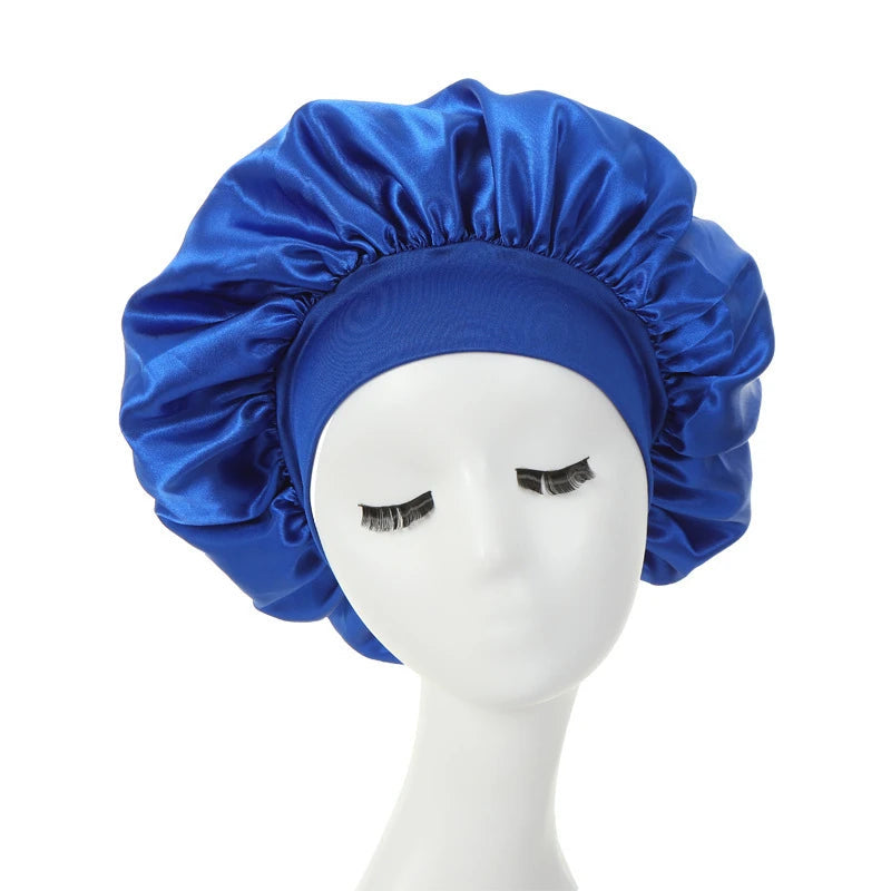 2-Pack: Satin Sleep Bonnet for Curly Hair Women's Shoes & Accessories Royal Blue - DailySale