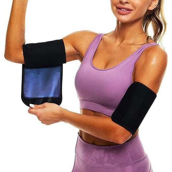 2-Pack: Slim Arm Trimmer Sauna Sweat Band For Women Fitness Blue - DailySale