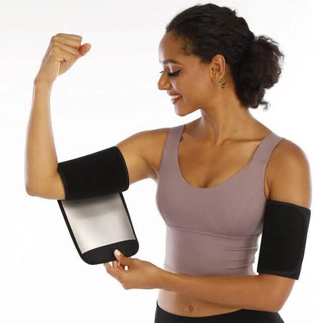 2-Pack: Slim Arm Trimmer Sauna Sweat Band For Women Fitness White - DailySale