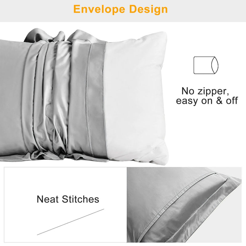 2-Pack: Soft Silky Satin Pillow Case Bedding - DailySale