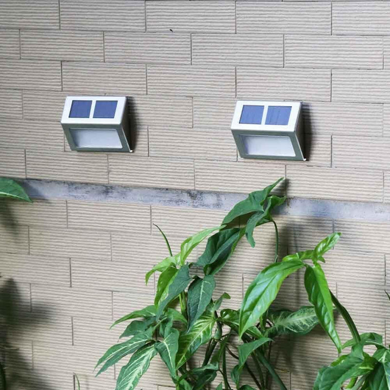 2 Pack: Solar Light 2 LEDs Wall Lamp Waterproof Security Light Home Lighting - DailySale