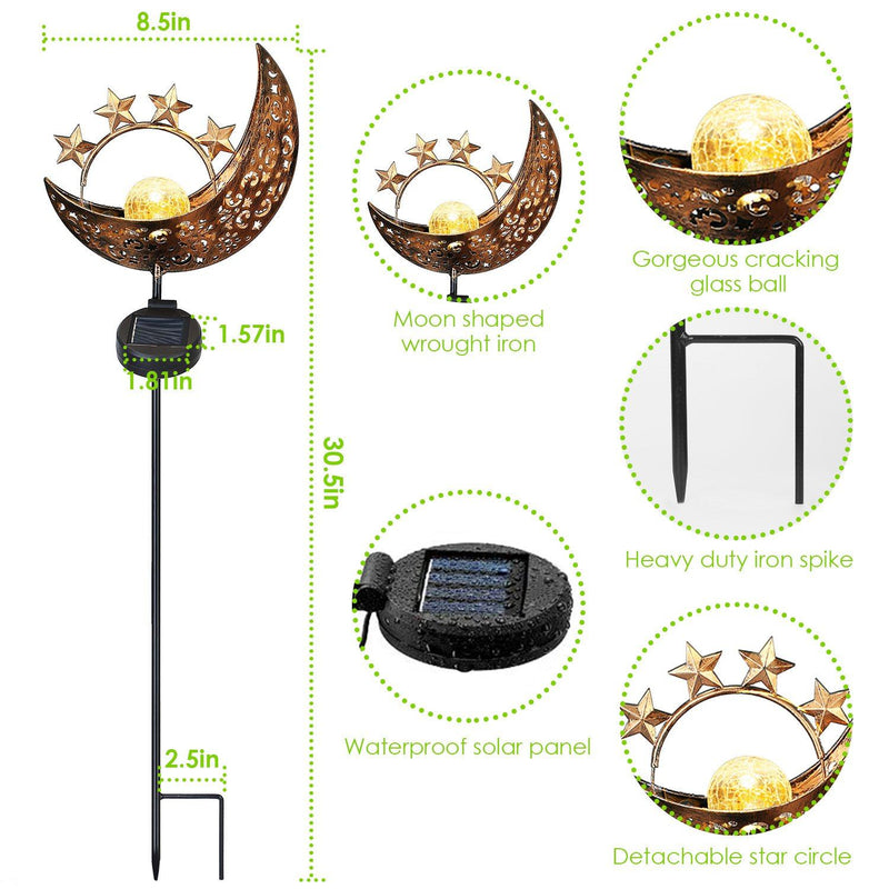 2-Pack: Solar Powered Glass Globe Stake Lamp
