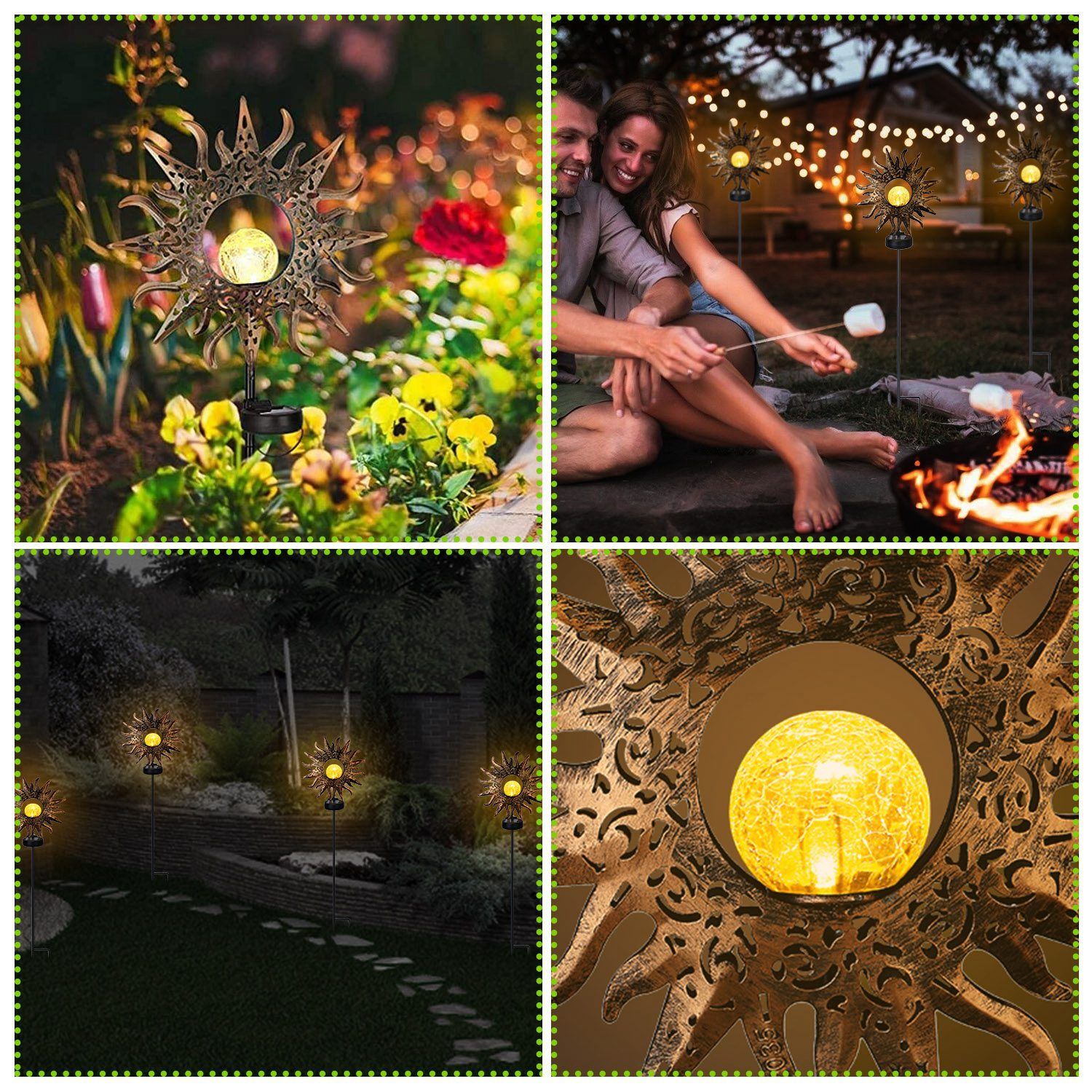 2-Pack: Solar Powered Glass Globe Stake Lamp Garden & Patio - DailySale