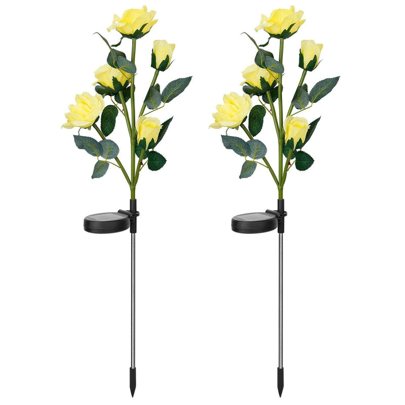 2-Pack: Solar Powered Rose Flower LED Decorative Lamp