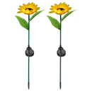 2-Pack: Solar Powered Sunflower Lights LED Decorative Stake Lamp Garden & Patio - DailySale
