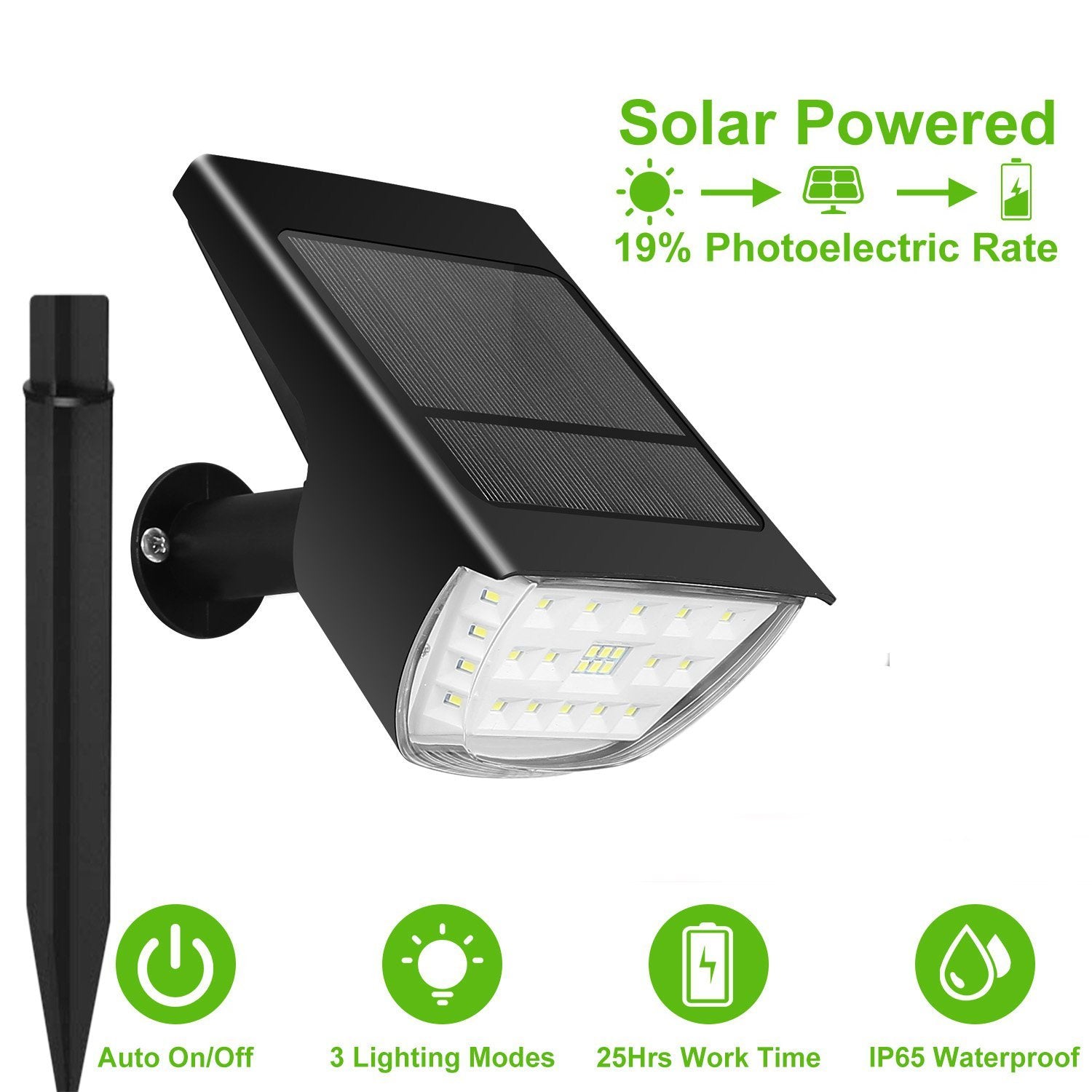 2-Pack: Solarek 32 LEDs Solar Landscape Spotlights Garden & Patio - DailySale