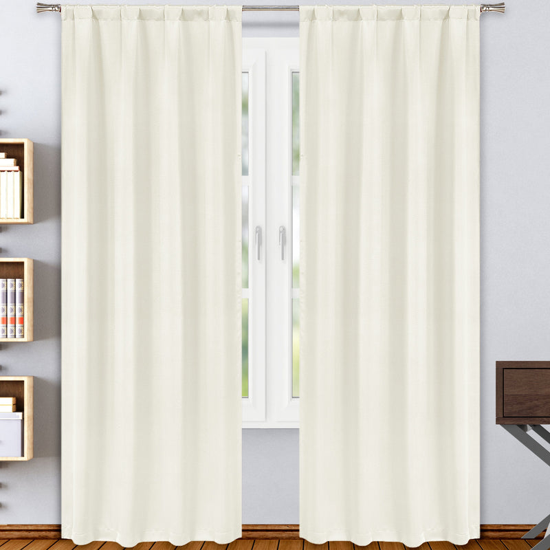 2-Pack: Solid Blackout Pole Top Window Curtain Panel Indoor Lighting & Decor Stone - DailySale