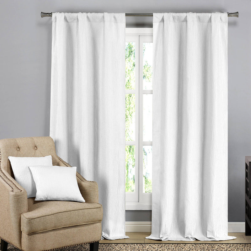 2-Pack: Solid Blackout Textured Curtain Panels with Decorative Pillow Covers Indoor Lighting & Decor White Silver - DailySale
