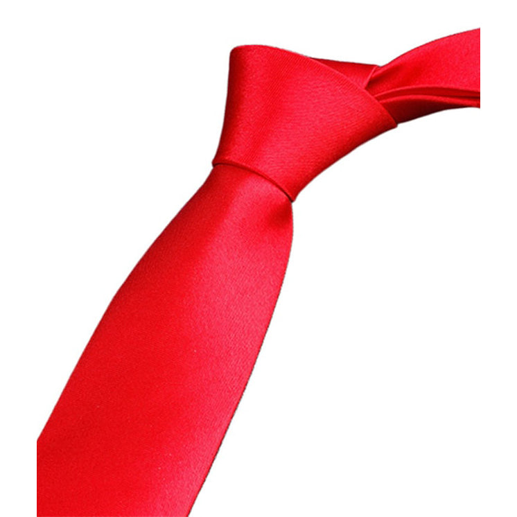 2-Pack: Solid Colored Pure Color Neck Ties Men's Shoes & Accessories Red - DailySale