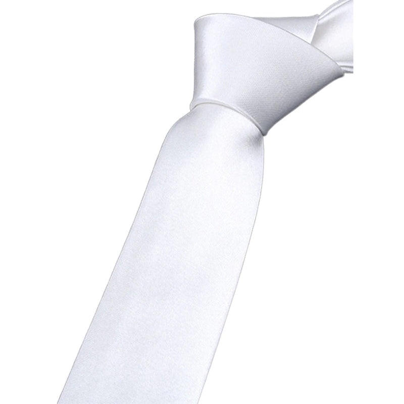 2-Pack: Solid Colored Pure Color Neck Ties Men's Shoes & Accessories White - DailySale