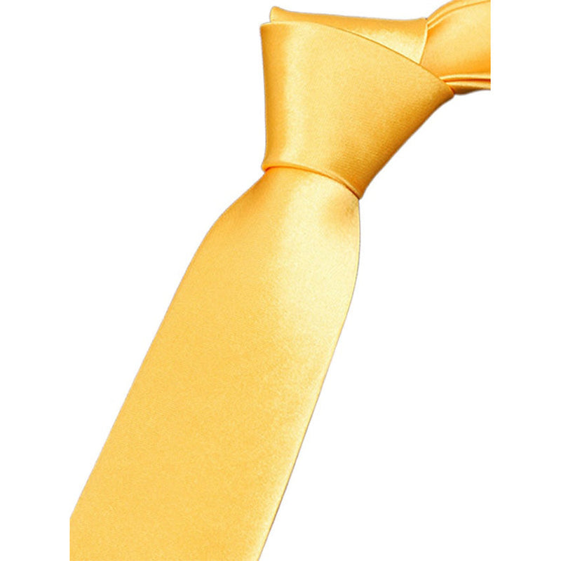 2-Pack: Solid Colored Pure Color Neck Ties Men's Shoes & Accessories Yellow - DailySale