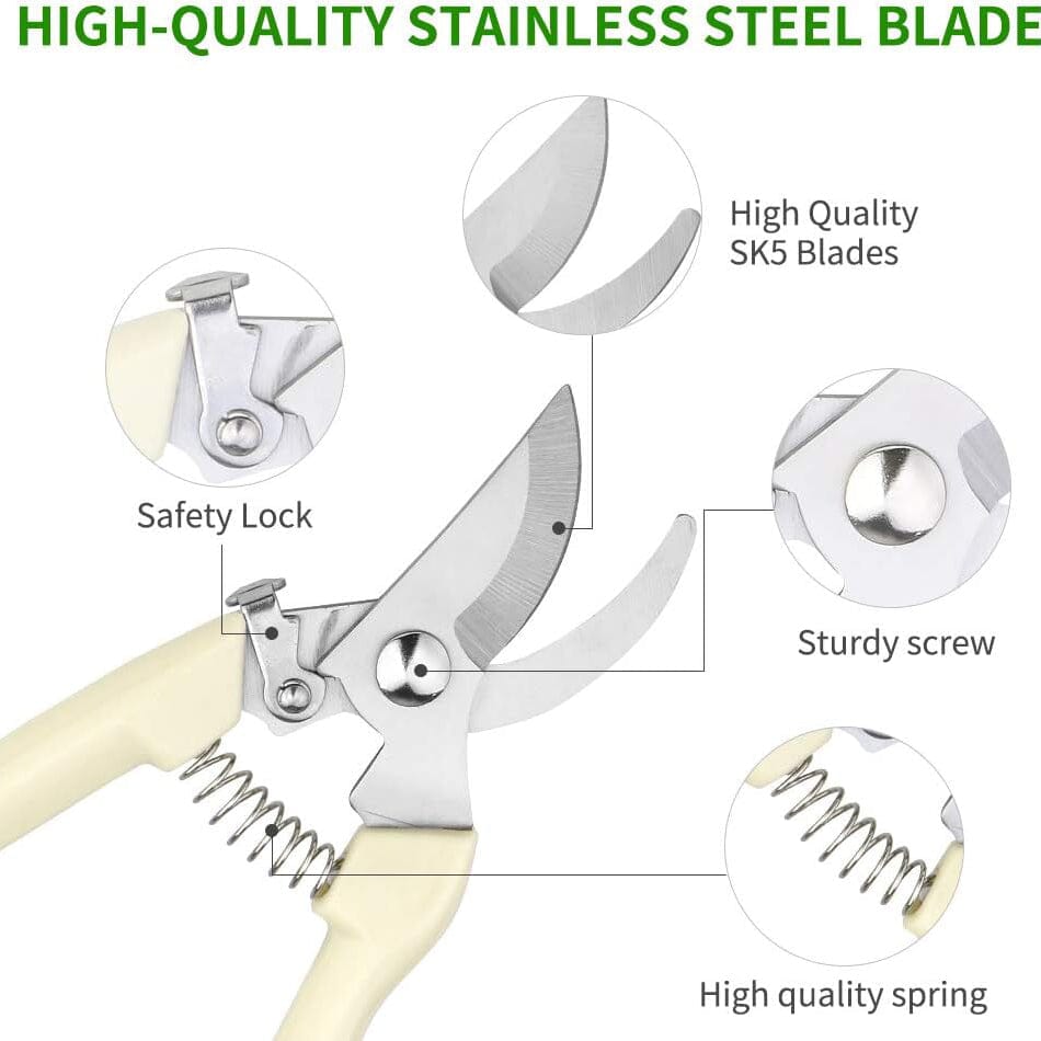 2-Pack: Stainless Steel Bypass Pruning Shears Garden & Patio - DailySale