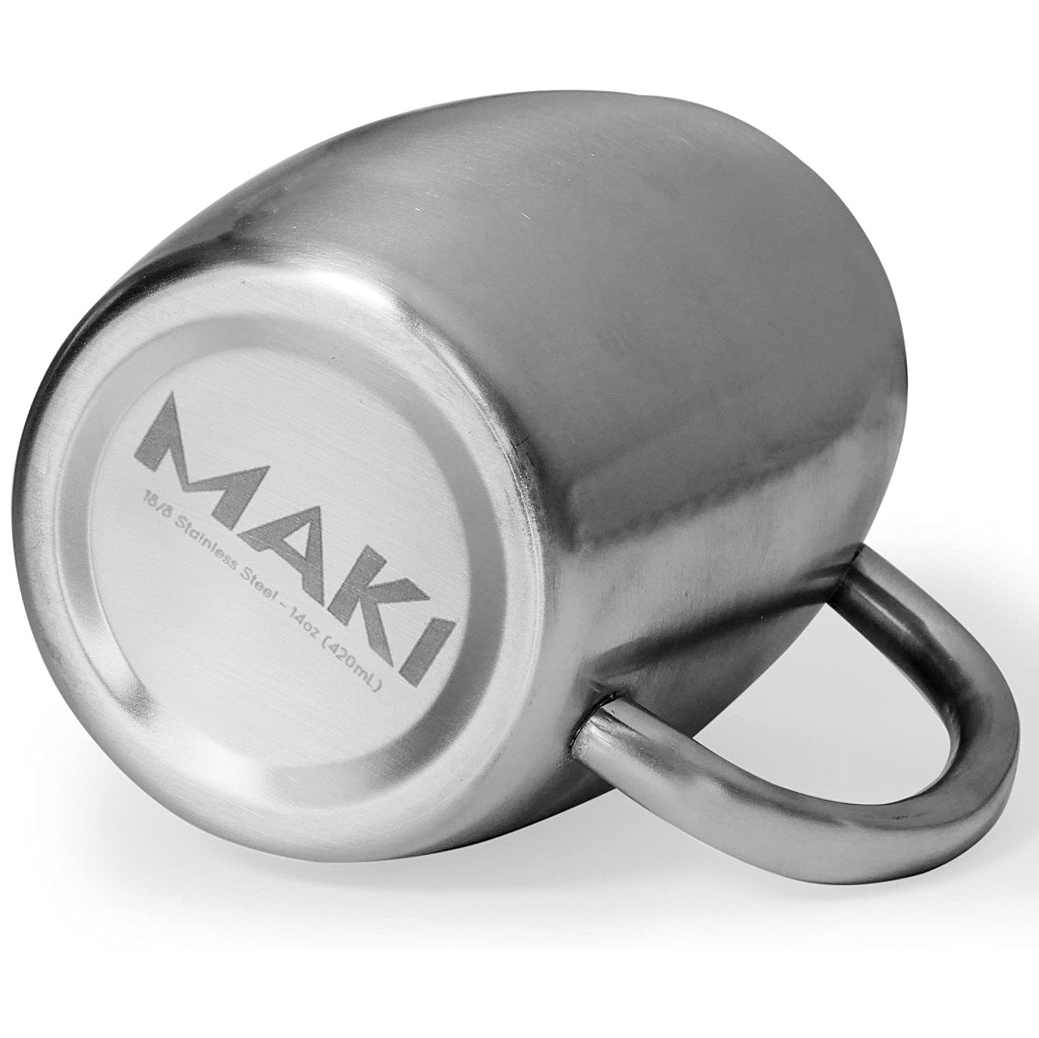 Stainless Steel Coffee Mugs with Lid - 420 ml Double Walled Steel