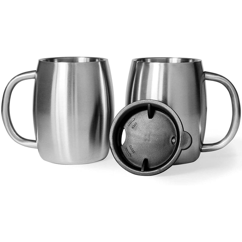 2-Pack: Stainless Steel Double Wall Mugs Kitchen & Dining - DailySale