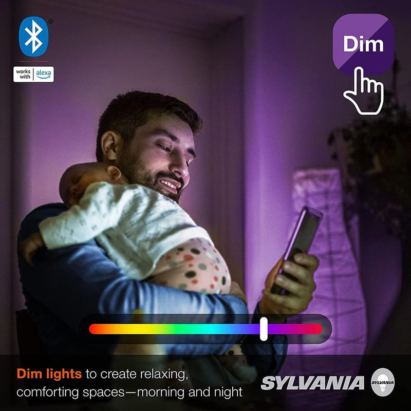 2-Pack: SYLVANIA Bluetooth Mesh LED Smart Light Bulb Indoor Lighting - DailySale