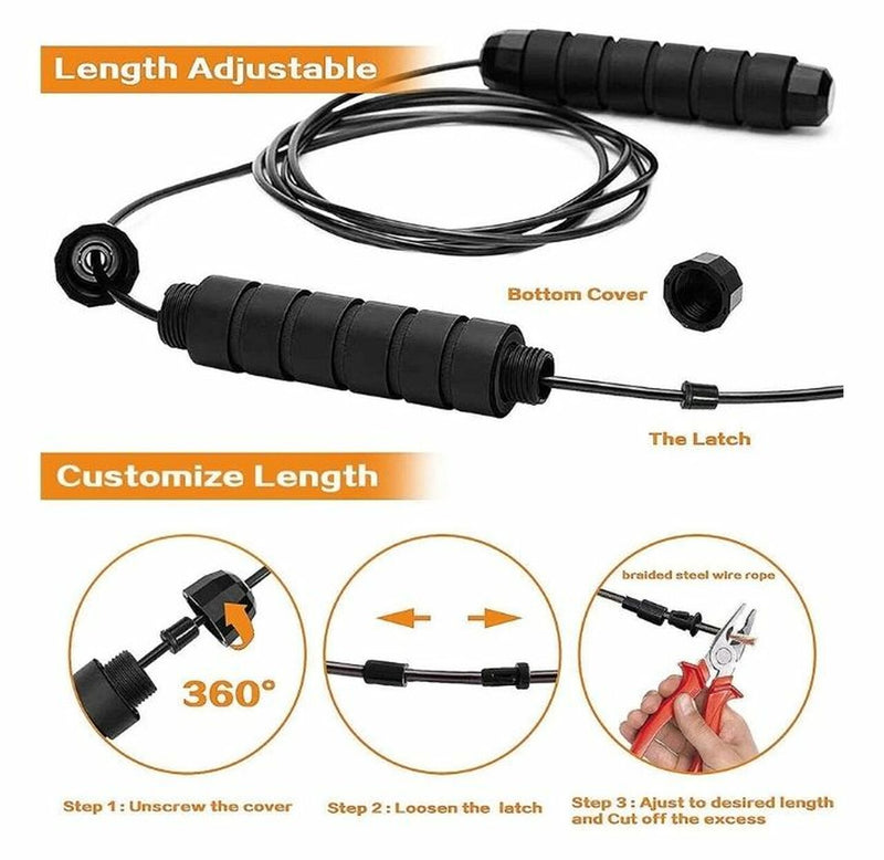 2-Pack: Tangle-Free Rapid Speed Cable 9-Foot Jump Rope Wellness - DailySale