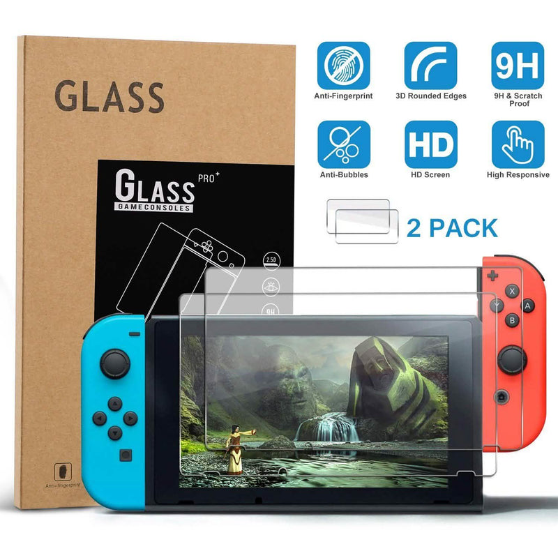 2-Pack: Tempered Glass Screen Protector for Nintendo Switch Video Games & Consoles - DailySale