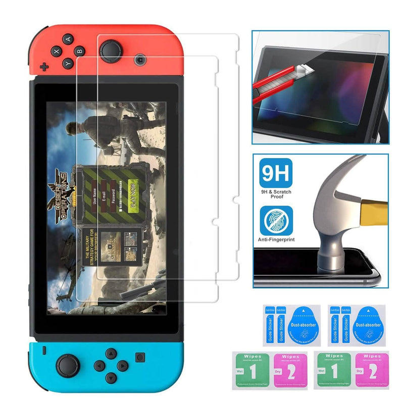 2-Pack: Tempered Glass Screen Protector for Nintendo Switch Video Games & Consoles - DailySale