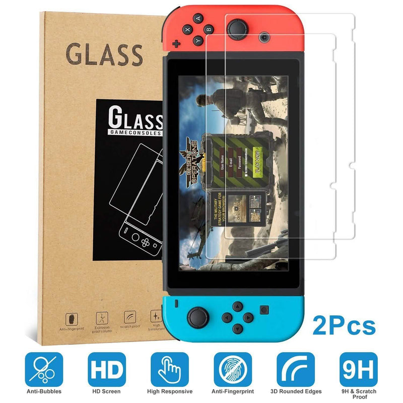2-Pack: Tempered Glass Screen Protector for Nintendo Switch Video Games & Consoles - DailySale