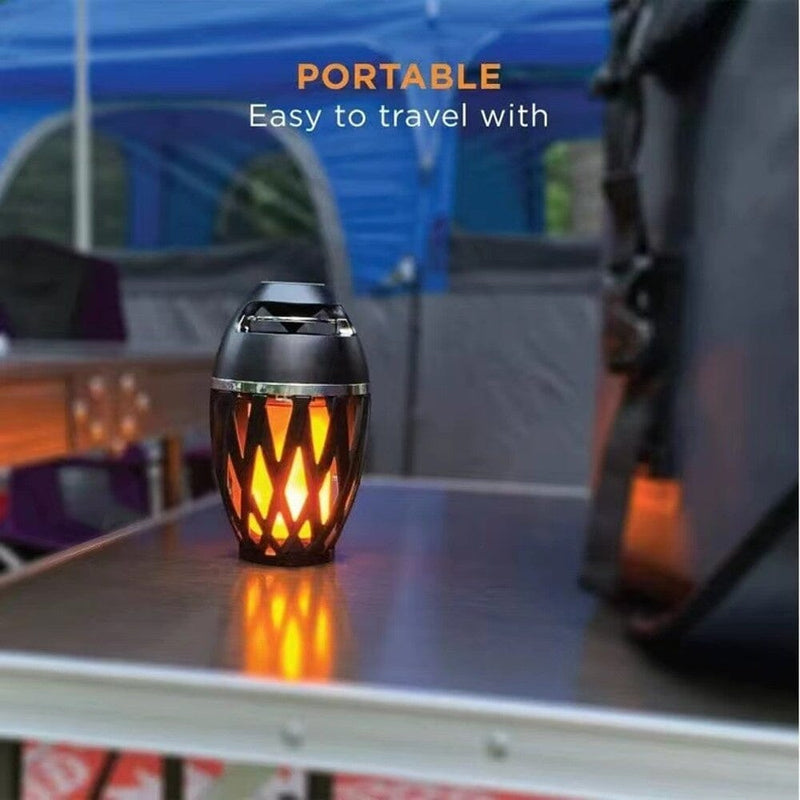 2-Pack: Tiki LED Flame Bluetooth Speakers with Poles Outdoor Lighting - DailySale