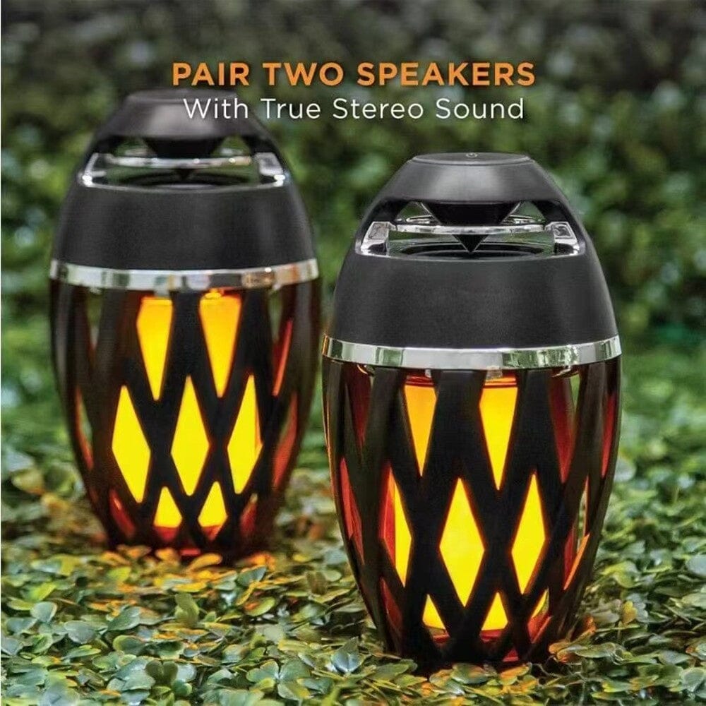 2-Pack: Tiki LED Flame Bluetooth Speakers with Poles Outdoor Lighting - DailySale