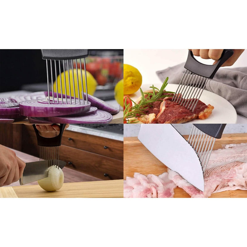 2-Pack: Ultra Sharp Knife Sharpener and Stainless Steel Vegetable and Meat Slicer Holder Kitchen Tools & Gadgets - DailySale