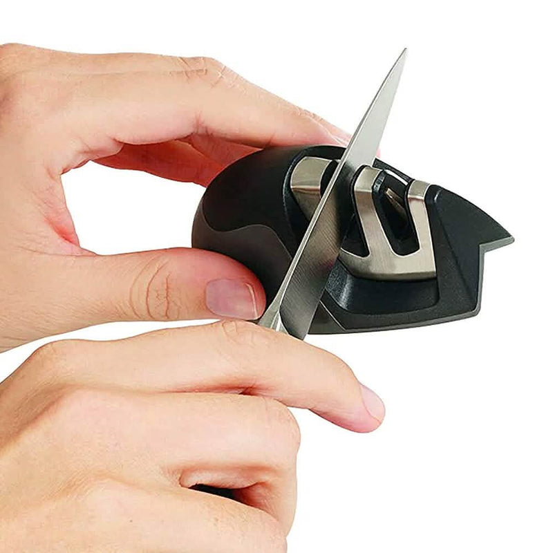 2-Pack: Ultra Sharp Knife Sharpener and Stainless Steel Vegetable and Meat Slicer Holder Kitchen Tools & Gadgets - DailySale