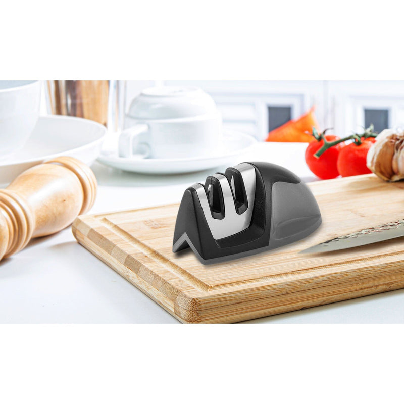 2-Pack: Ultra Sharp Knife Sharpener and Stainless Steel Vegetable and Meat Slicer Holder Kitchen Tools & Gadgets - DailySale