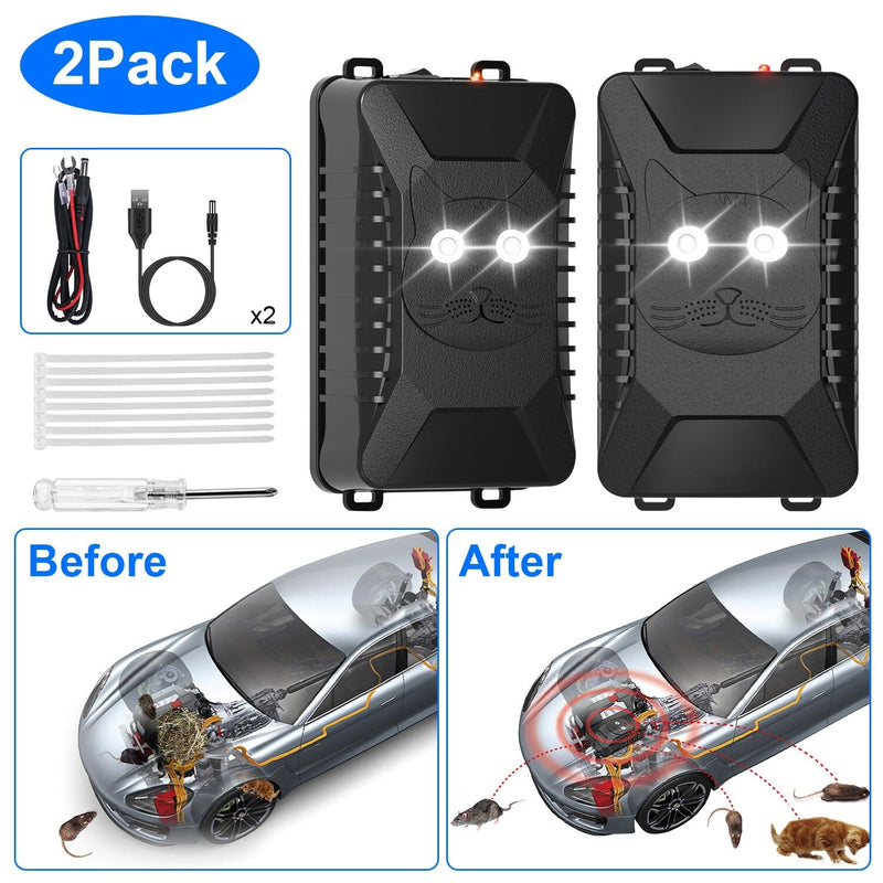 2-Pack: Under Hood Ultrasonic Repellent with 3 Power Supplies Automotive - DailySale