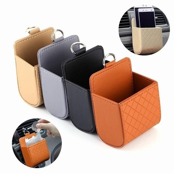 2-Pack: Universal Car Mobile Phone Bag PU Leather Car Auto Air Outlet Coin Bag Case Automotive - DailySale