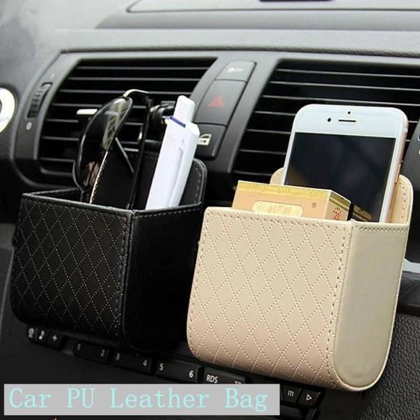 2-Pack: Universal Car Mobile Phone Bag PU Leather Car Auto Air Outlet Coin Bag Case Automotive - DailySale