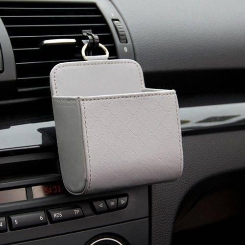 2-Pack: Universal Car Mobile Phone Bag PU Leather Car Auto Air Outlet Coin Bag Case Automotive - DailySale