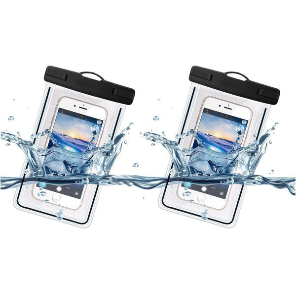 2-Pack: Universal Cell Phone Waterproof Dry Bag Case Mobile Accessories Black - DailySale