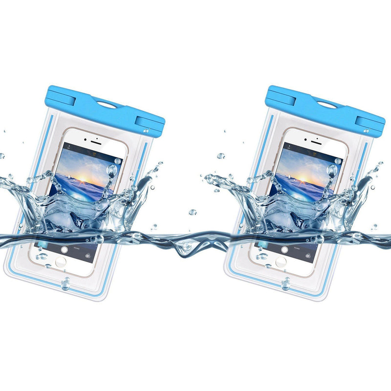 2-Pack: Universal Cell Phone Waterproof Dry Bag Case Mobile Accessories Blue - DailySale