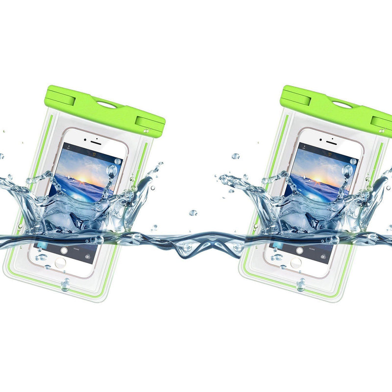 2-Pack: Universal Cell Phone Waterproof Dry Bag Case Mobile Accessories Green - DailySale