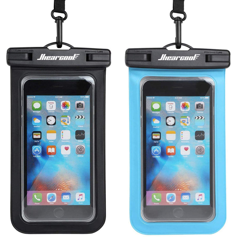 2-Pack: Universal Mobile Phone Waterproof Case Mobile Accessories Black/Blue - DailySale