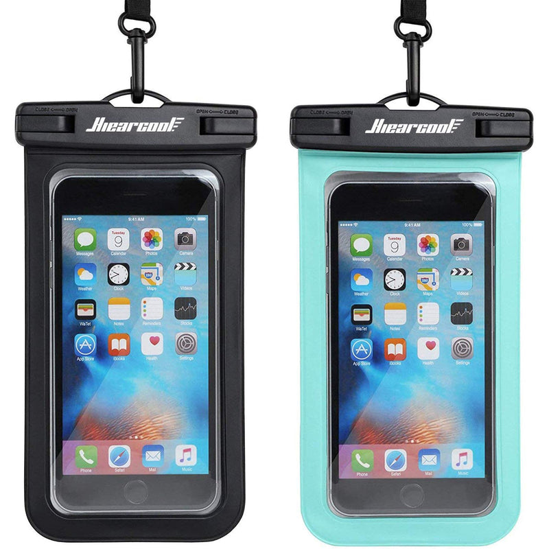 2-Pack: Universal Mobile Phone Waterproof Case Mobile Accessories Black/Green - DailySale