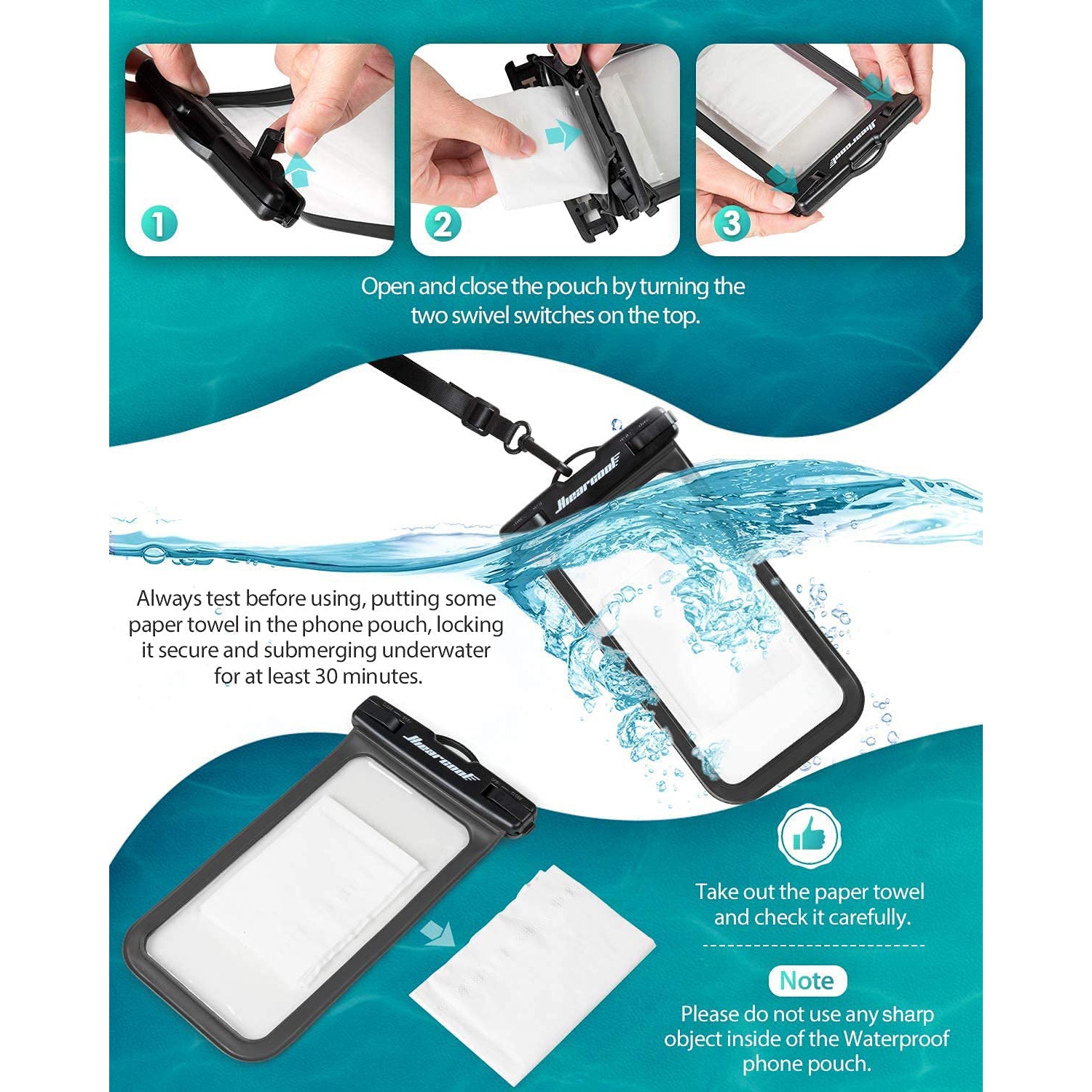 2-Pack: Universal Mobile Phone Waterproof Case Mobile Accessories - DailySale