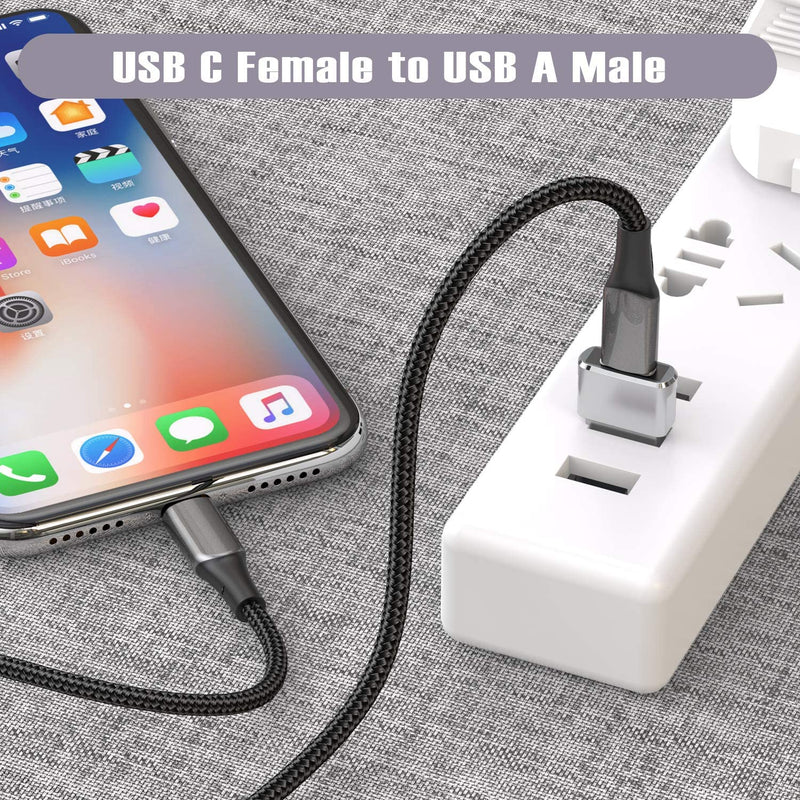 2-Pack: USB C Female to USB Male Adapter