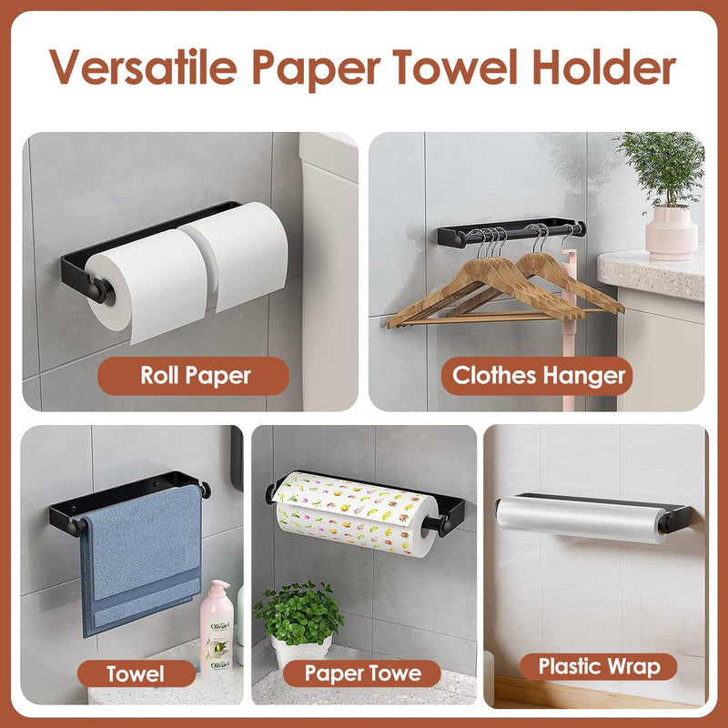 2-Pack: Wall Mounted Paper Towel Holder Under Cabinet Kitchen Storage - DailySale