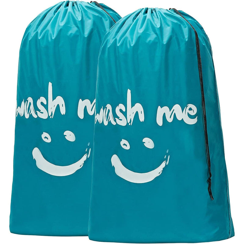 2-Pack: Wash Me Travel Laundry Bag, Machine Washable Dirty Clothes Organizer Bags & Travel Sky Blue - DailySale
