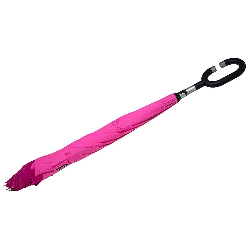 2-Pack: Waterproof and Windproof Reverse Umbrella with Automatic Close Everything Else Hot Pink - DailySale