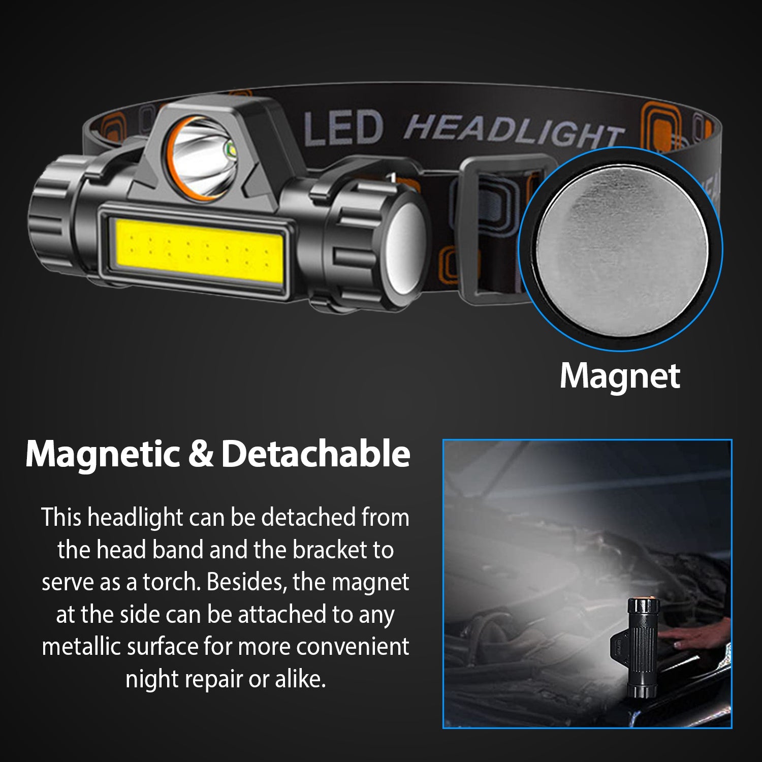 2-Pack: Waterproof Rechargeable Headlamp Sports & Outdoors - DailySale