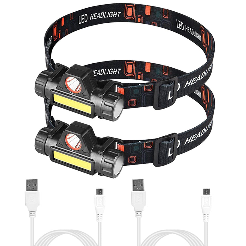 2-Pack: Waterproof Rechargeable Headlamp Sports & Outdoors - DailySale